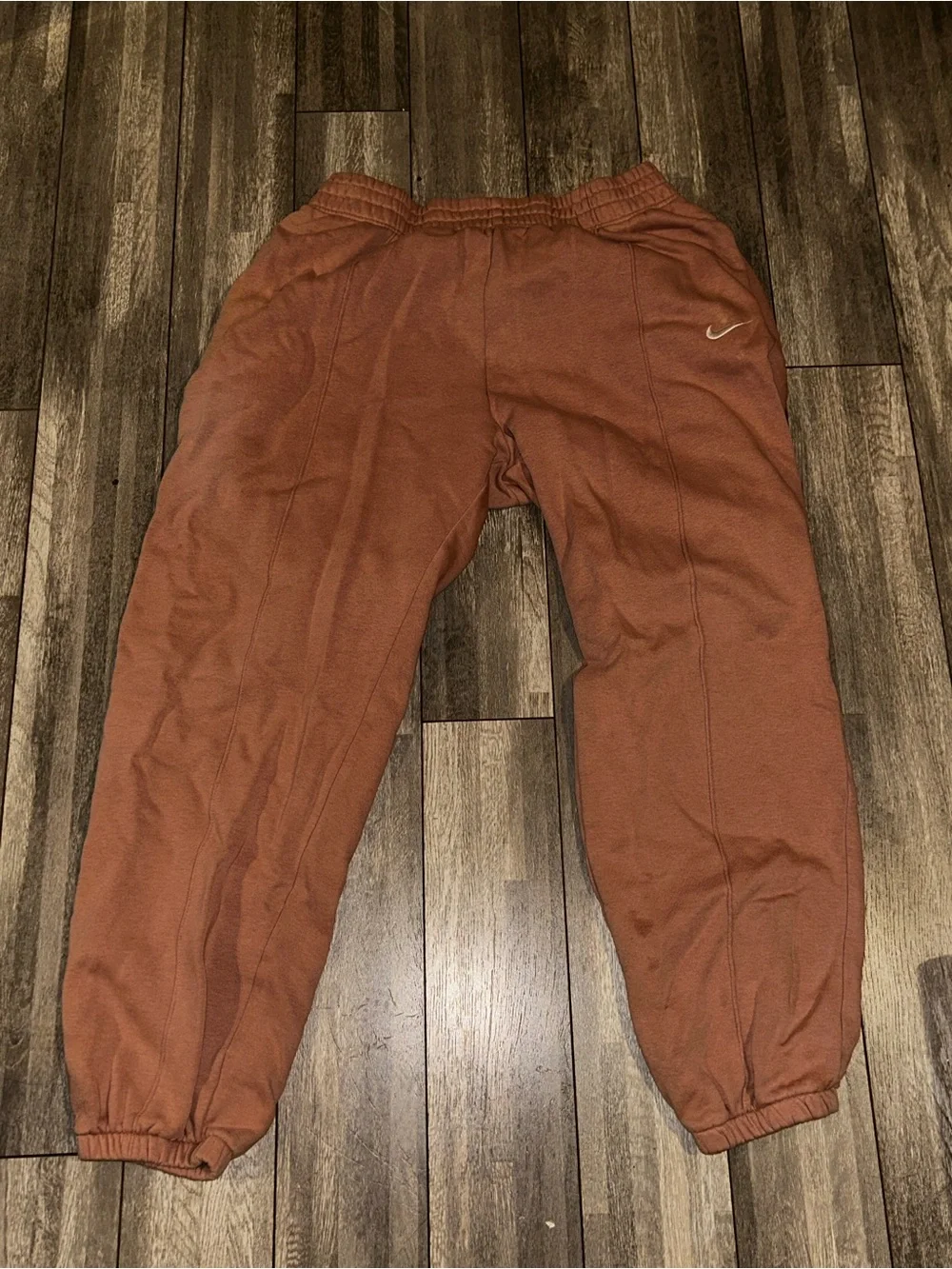 Nike Kids Rust-Orange Fleece Joggers